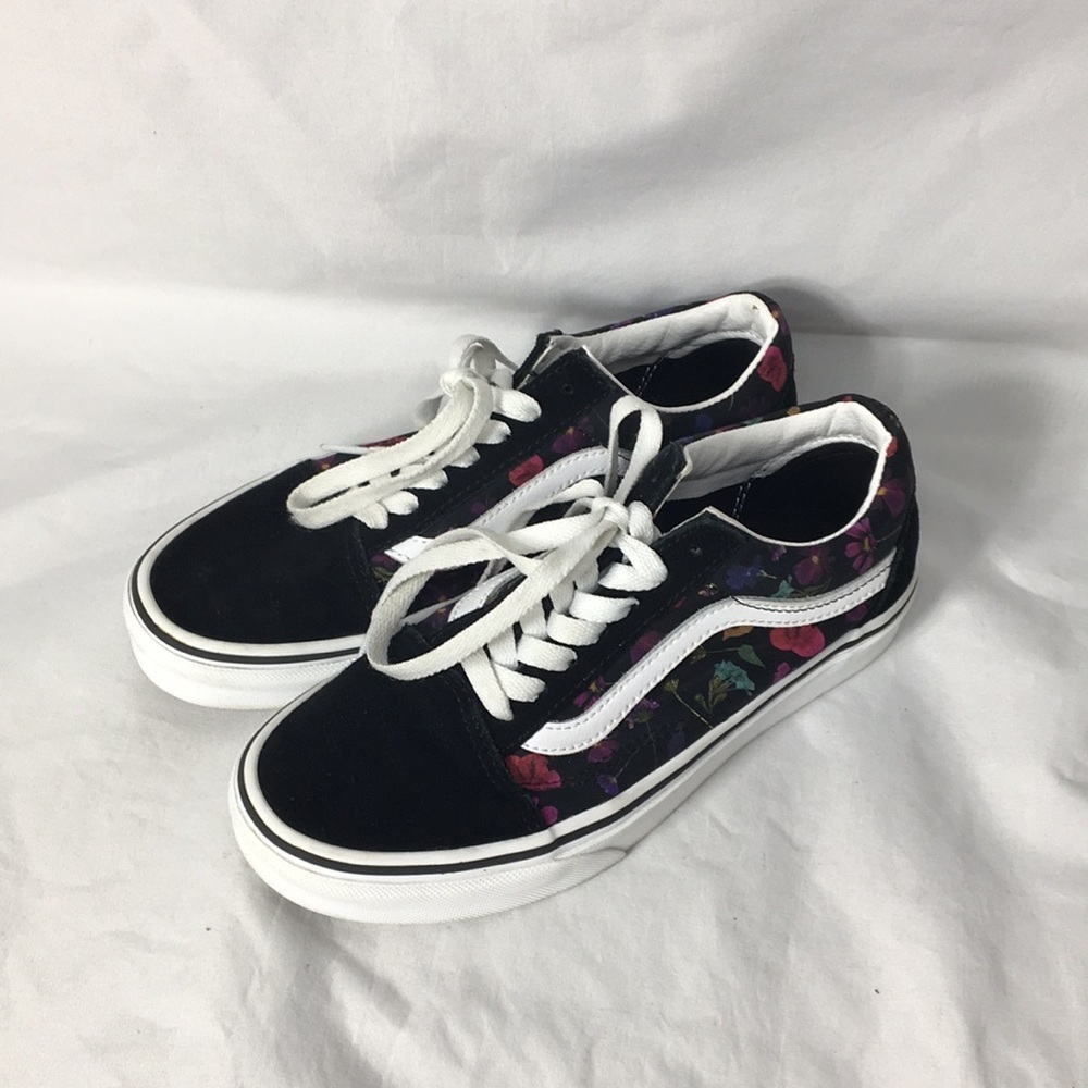 Vans Women’s Old Skool Black Floral Skate Sneakers Size 5.5 GREAT Condition - Picture 2 of 15